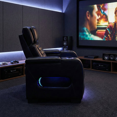 Cyber Black Power Reclining Chair with Power Headrest by Homelegance at Eve Furniture