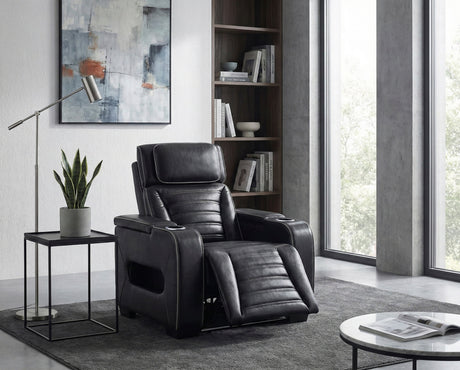 Cyber Black Power Reclining Chair with Power Headrest by Homelegance at Eve Furniture
