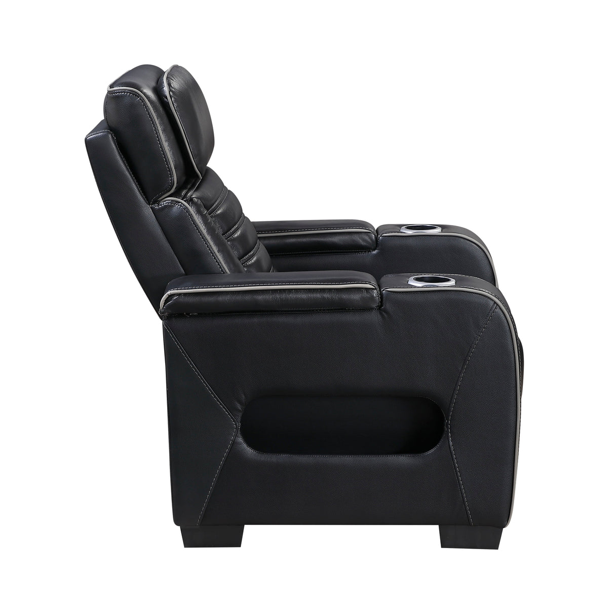 Cyber Black Power Reclining Chair with Power Headrest by Homelegance at Eve Furniture