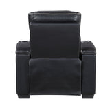 Cyber Black Power Reclining Chair with Power Headrest by Homelegance at Eve Furniture