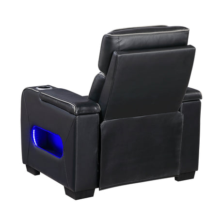 Cyber Black Power Reclining Chair with Power Headrest by Homelegance at Eve Furniture