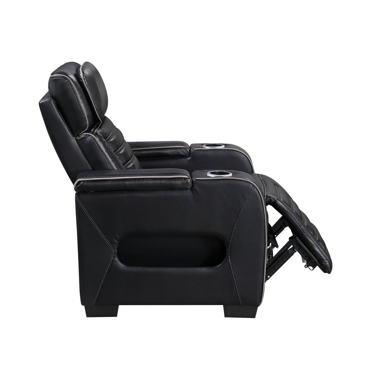 Cyber Black Power Reclining Chair with Power Headrest by Homelegance at Eve Furniture