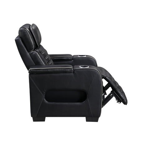 Cyber Black Power Reclining Chair with Power Headrest by Homelegance at Eve Furniture