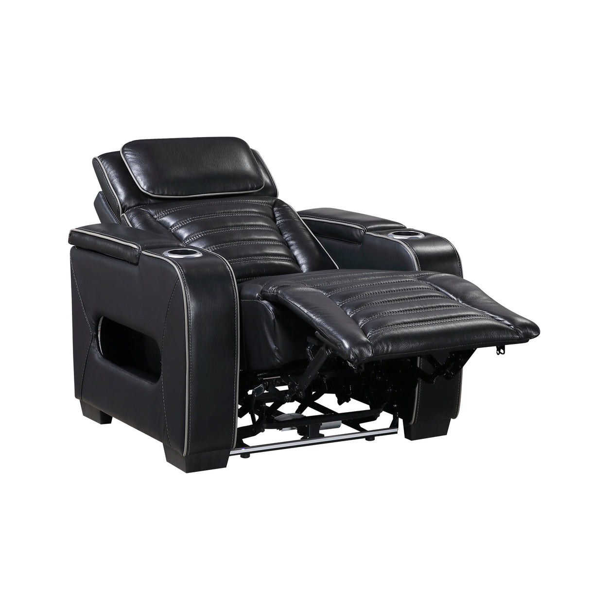 Cyber Black Power Reclining Chair with Power Headrest by Homelegance at Eve Furniture