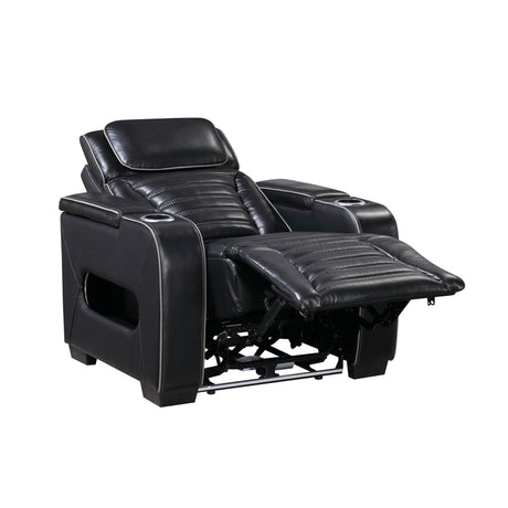 Cyber Black Power Reclining Chair with Power Headrest by Homelegance at Eve Furniture