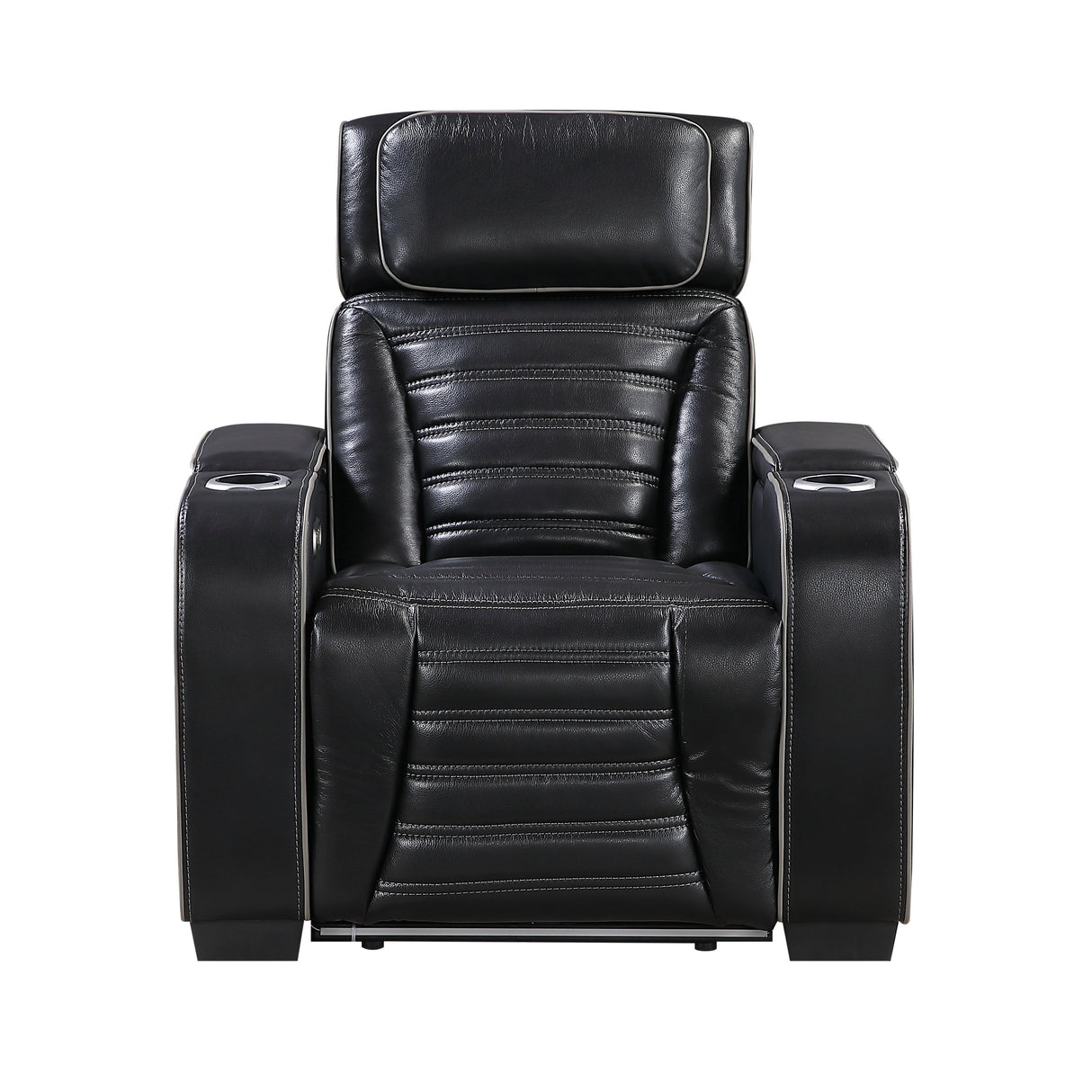 Cyber Black Power Reclining Chair with Power Headrest by Homelegance at Eve Furniture