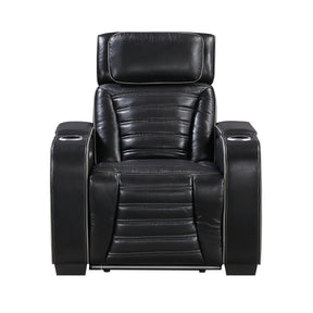 Cyber Black Power Reclining Chair with Power Headrest by Homelegance at Eve Furniture