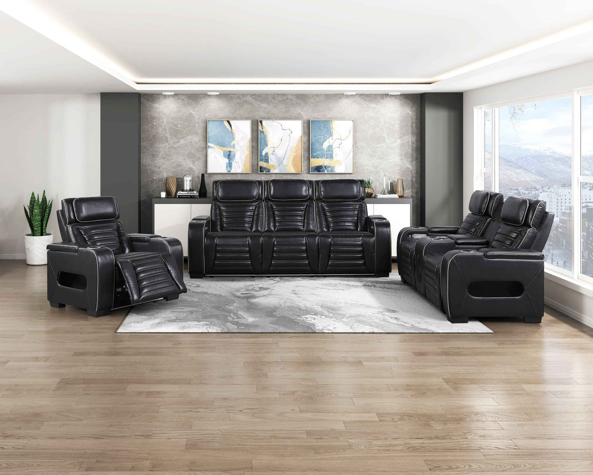 Cyber Black Power Reclining Living Room Set by Homelegance at Eve Furniture