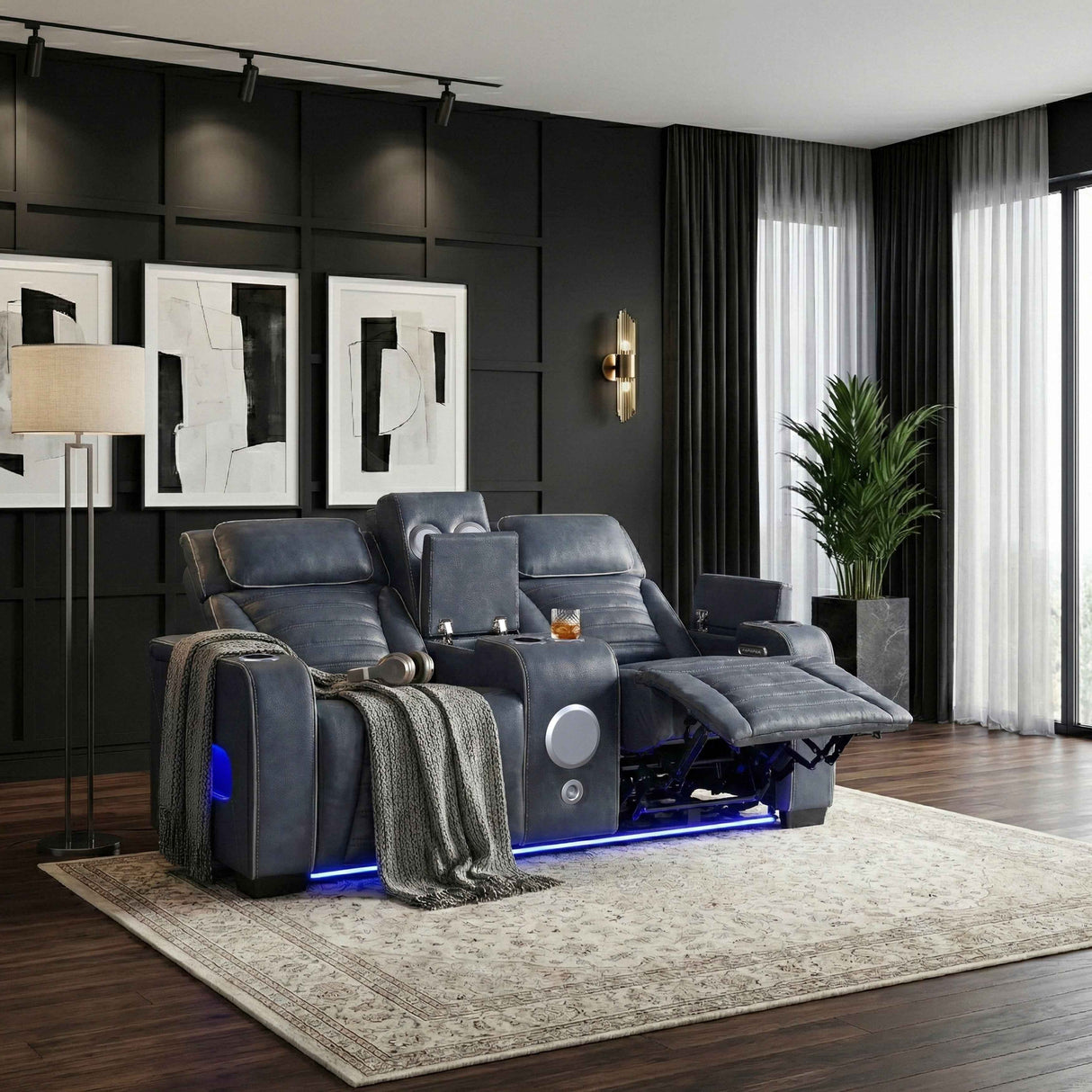 Cyber Blue 3-Piece Power Reclining Living Room Set by Homelegance at Eve Furniture