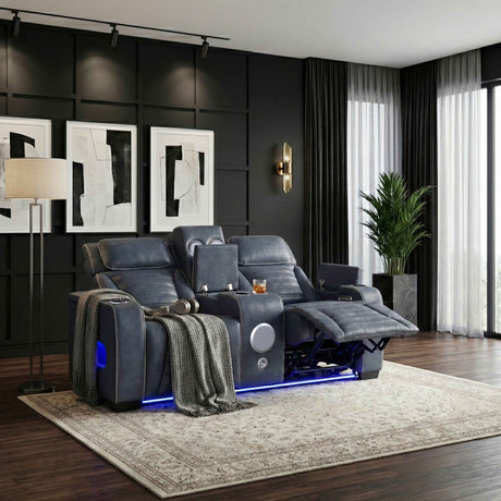 Cyber Blue 3-Piece Power Reclining Living Room Set by Homelegance at Eve Furniture