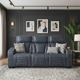 Cyber Blue Power Double Reclining Sofa with Center Drop-Down by Homelegance at Eve Furniture
