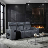Cyber Blue Power Double Reclining Sofa with Center Drop-Down by Homelegance at Eve Furniture
