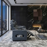 Cyber Blue Power Double Reclining Sofa with Center Drop-Down by Homelegance at Eve Furniture