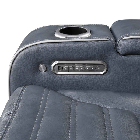 Cyber Blue Power Reclining Chair with Power Headrest by Homelegance at Eve Furniture