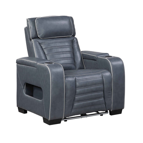 Cyber Blue Power Reclining Chair with Power Headrest by Homelegance at Eve Furniture