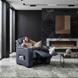 Cyber Blue Power Reclining Chair with Power Headrest by Homelegance at Eve Furniture