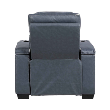 Cyber Blue Power Reclining Chair with Power Headrest by Homelegance at Eve Furniture