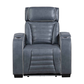 Cyber Blue Power Reclining Chair with Power Headrest by Homelegance at Eve Furniture