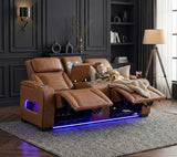 Cyber Brown Power Double Reclining Loveseat with Center Console by Homelegance at Eve Furniture