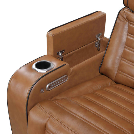 Cyber Brown Power Reclining Chair with Power Headrest by Homelegance at Eve Furniture