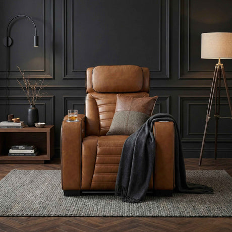 Cyber Brown Power Reclining Chair with Power Headrest by Homelegance at Eve Furniture