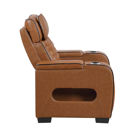 Cyber Brown Power Reclining Chair with Power Headrest by Homelegance at Eve Furniture