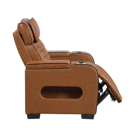 Cyber Brown Power Reclining Chair with Power Headrest by Homelegance at Eve Furniture