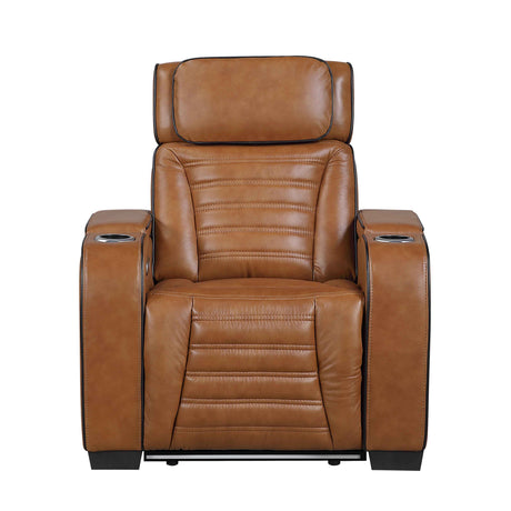Cyber Brown Power Reclining Chair with Power Headrest by Homelegance at Eve Furniture
