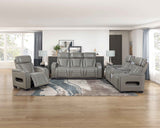 Cyber Gray 3-Piece Power Reclining Living Room Set by Homelegance at Eve Furniture