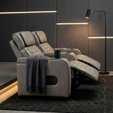 Cyber Gray Power Double Reclining Loveseat with Center Console by Homelegance at Eve Furniture