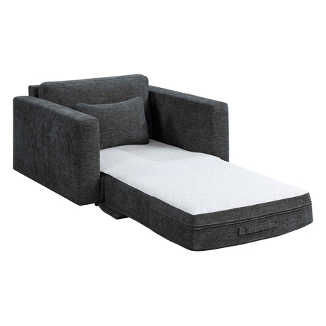 Cyber Gray Power Double Reclining Loveseat with Center Console by Homelegance at Eve Furniture