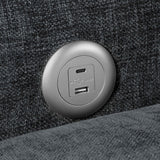 Cyber Gray Power Double Reclining Loveseat with Center Console by Homelegance at Eve Furniture
