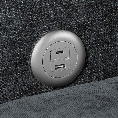 Cyber Gray Power Double Reclining Loveseat with Center Console by Homelegance at Eve Furniture
