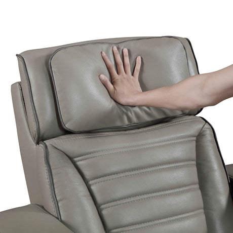 Cyber Gray Power Double Reclining Sofa with Center Drop-Down by Homelegance at Eve Furniture