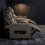 Cyber Gray Power Double Reclining Sofa with Center Drop-Down by Homelegance at Eve Furniture
