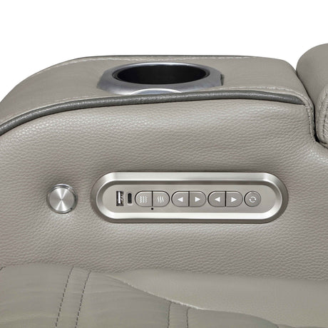 Cyber Gray Power Double Reclining Sofa with Center Drop-Down by Homelegance at Eve Furniture