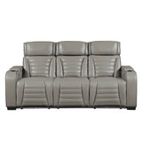 Cyber Gray Power Double Reclining Sofa with Center Drop-Down by Homelegance at Eve Furniture