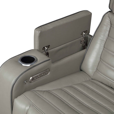 Cyber Gray Power Reclining Chair with Power Headrest by Homelegance at Eve Furniture