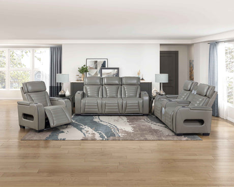 Cyber Gray Power Reclining Chair with Power Headrest by Homelegance at Eve Furniture