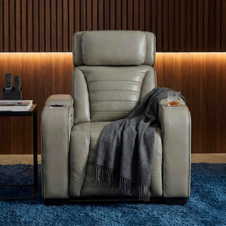 Cyber Gray Power Reclining Chair with Power Headrest by Homelegance at Eve Furniture