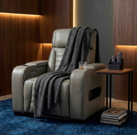 Cyber Gray Power Reclining Chair with Power Headrest by Homelegance at Eve Furniture