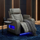 Cyber Gray Power Reclining Chair with Power Headrest by Homelegance at Eve Furniture