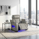Cyber Gray Power Reclining Chair with Power Headrest by Homelegance at Eve Furniture