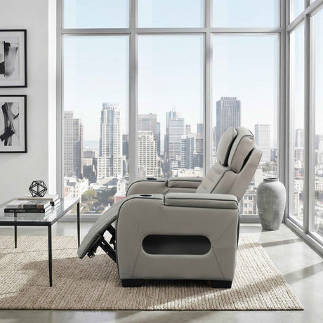 Cyber Gray Power Reclining Chair with Power Headrest by Homelegance at Eve Furniture