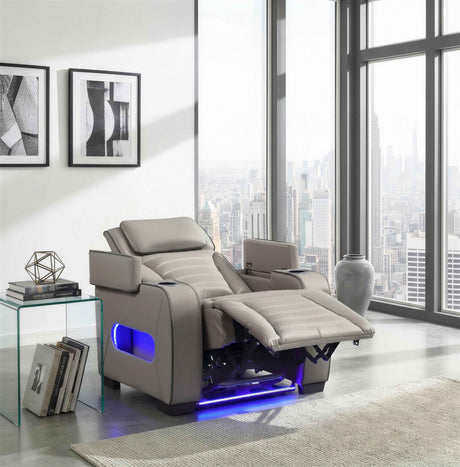 Cyber Gray Power Reclining Chair with Power Headrest by Homelegance at Eve Furniture