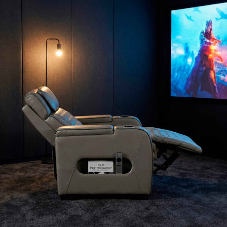 Cyber Gray Power Reclining Chair with Power Headrest by Homelegance at Eve Furniture