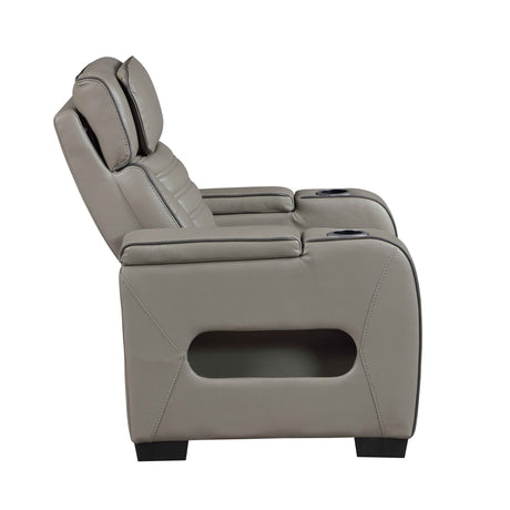 Cyber Gray Power Reclining Chair with Power Headrest by Homelegance at Eve Furniture