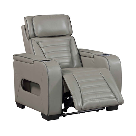 Cyber Gray Power Reclining Chair with Power Headrest by Homelegance at Eve Furniture