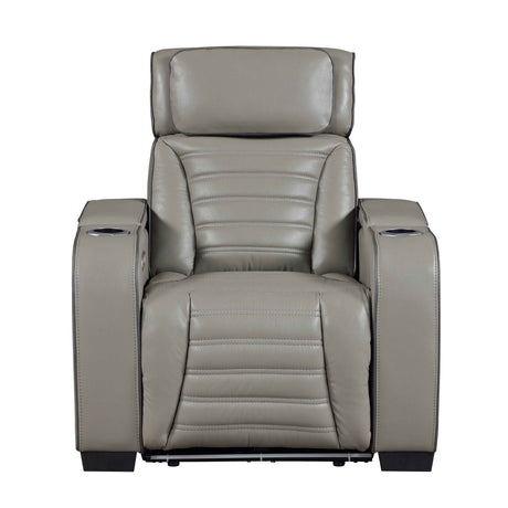 Cyber Gray Power Reclining Chair with Power Headrest by Homelegance at Eve Furniture