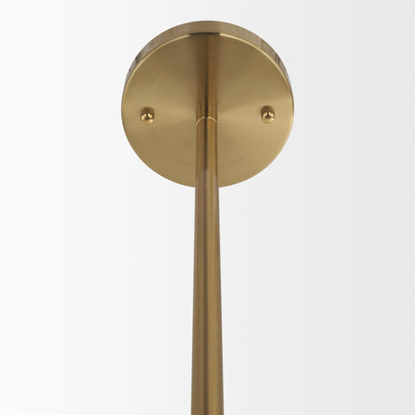 Cybill Brushed Brass w/ White Metal Shade 1-Light Wall Pendant by Mercana at Eve Furniture